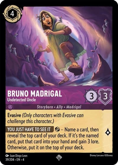 Bruno Madrigal Undetected Uncle Ursula's Return Lorcana card