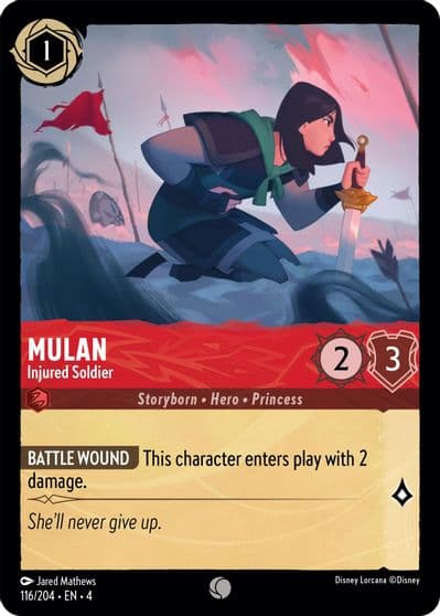 Mulan Injured Soldier Ursula's Return Lorcana card