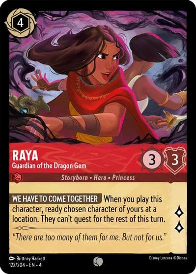 Raya Guardian of the Dragon Gem Ursula's Return Lorcana card