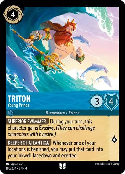 Triton Young Prince Ursula's Return Lorcana card