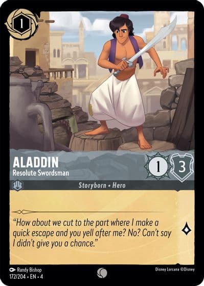 Aladdin Resolute Swordsman Ursula's Return Lorcana card