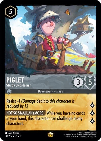 Piglet Sturdy Swordsman Ursula's Return Lorcana card