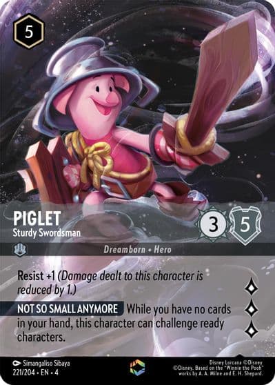 Piglet Sturdy Swordsman Enchanted Ursula's Return Lorcana card