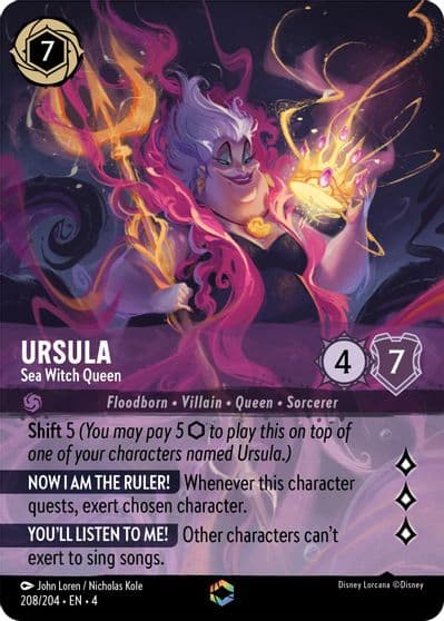 Ursula Sea Witch Queen Enchanted Ursula's Return Lorcana card
