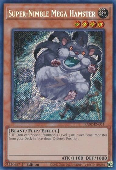 Super Nimble Mega Hamster Secret Rare 25th Anniversary Rarity Collection II Yu-Gi-Oh! card