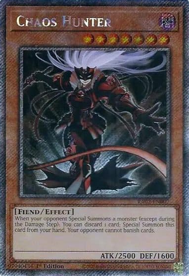 Chaos Hunter Platinum Secret Rare 25th Anniversary Rarity Collection II Yu-Gi-Oh! card