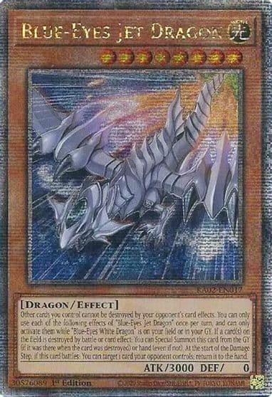 Blue Eyes Jet Dragon Quarter Century Secret Rare 25th Anniversary Rarity Collection II Yu-Gi-Oh! card