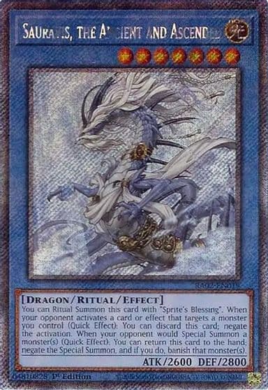 Sauravis the Ancient and Ascended Platinum Secret Rare 25th Anniversary Rarity Collection II Yu-Gi-Oh! card