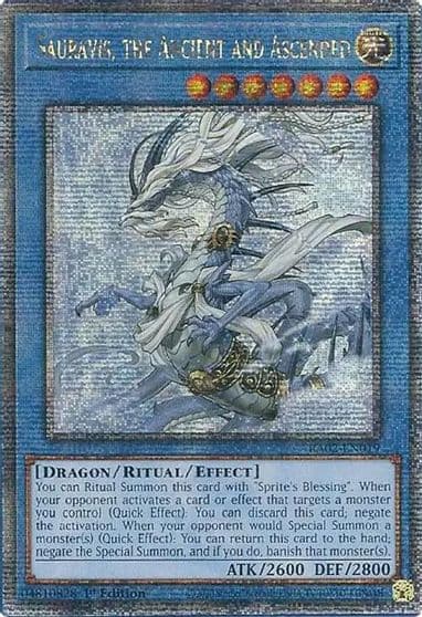 Sauravis the Ancient and Ascended Quarter Century Secret Rare 25th Anniversary Rarity Collection II Yu-Gi-Oh! card