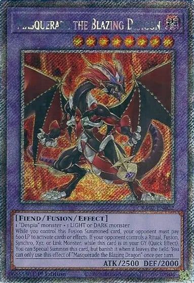 Masquerade the Blazing Dragon Platinum Secret Rare 25th Anniversary Rarity Collection II Yu-Gi-Oh! card