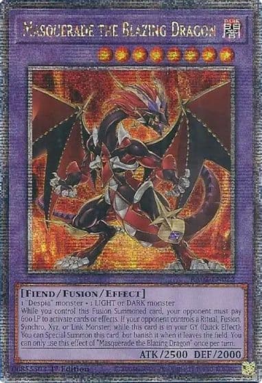 Masquerade the Blazing Dragon Quarter Century Secret Rare 25th Anniversary Rarity Collection II Yu-Gi-Oh! card