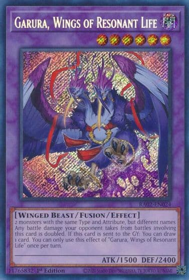 Garura Wings of Resonant Life Secret Rare 25th Anniversary Rarity Collection II Yu-Gi-Oh! card