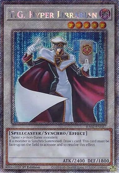 TG Hyper Librarian Platinum Secret Rare 25th Anniversary Rarity Collection II Yu-Gi-Oh! card