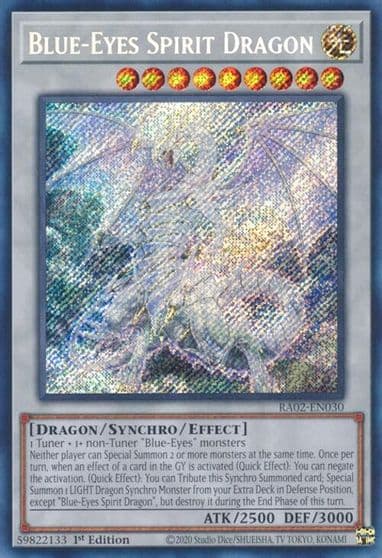Blue Eyes Spirit Dragon Secret Rare 25th Anniversary Rarity Collection II Yu-Gi-Oh! card