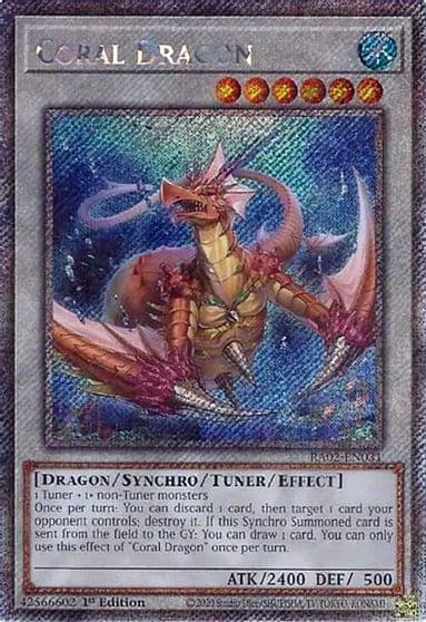 Coral Dragon Platinum Secret Rare 25th Anniversary Rarity Collection II Yu-Gi-Oh! card