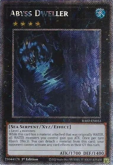 Abyss Dweller Platinum Secret Rare 25th Anniversary Rarity Collection II Yu-Gi-Oh! card