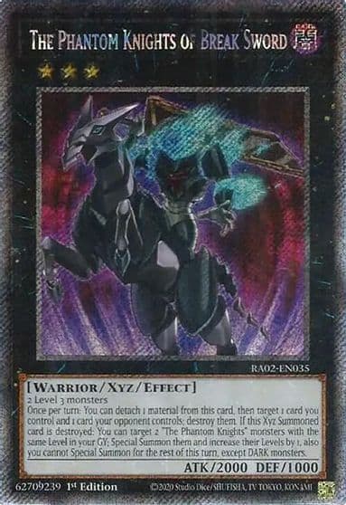 The Phantom Knights of Break Sword Platinum Secret Rare 25th Anniversary Rarity Collection II Yu-Gi-Oh! card
