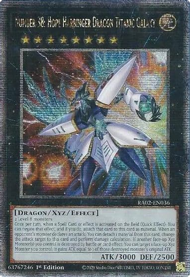 Number 38 Hope Harbinger Dragon Titanic Galaxy Quarter Century Secret Rare 25th Anniversary Rarity Collection II Yu-Gi-Oh! card