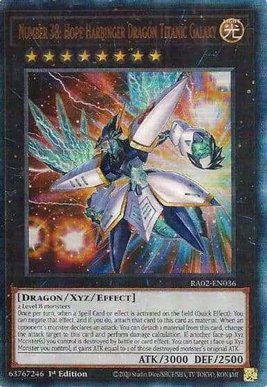 Number 38 Hope Harbinger Dragon Titanic Galaxy PUR 25th Anniversary Rarity Collection II Yu-Gi-Oh! card