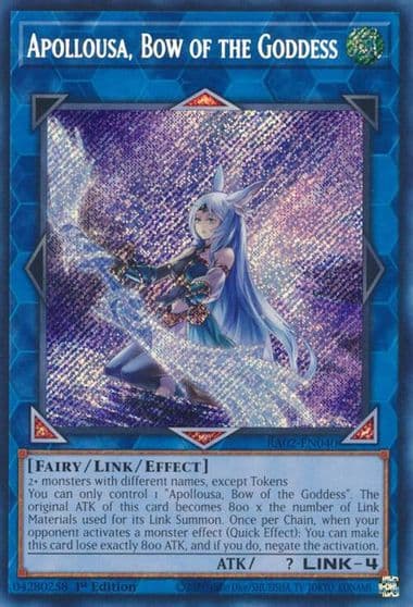 Apollousa Bow of the Goddess Alternate Art Secret Rare 25th Anniversary Rarity Collection II Yu-Gi-Oh! card