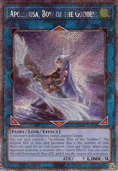 Apollousa Bow of the Goddess Alternate Art Platinum Secret Rare 25th Anniversary Rarity Collection II Yu-Gi-Oh! card