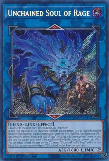 Unchained Soul of Rage Secret Rare 25th Anniversary Rarity Collection II Yu-Gi-Oh! card