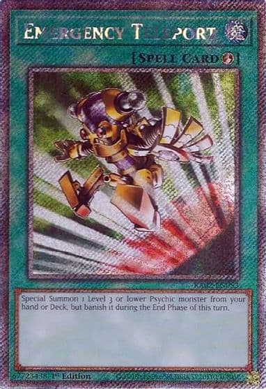 Emergency Teleport Platinum Secret Rare 25th Anniversary Rarity Collection II Yu-Gi-Oh! card