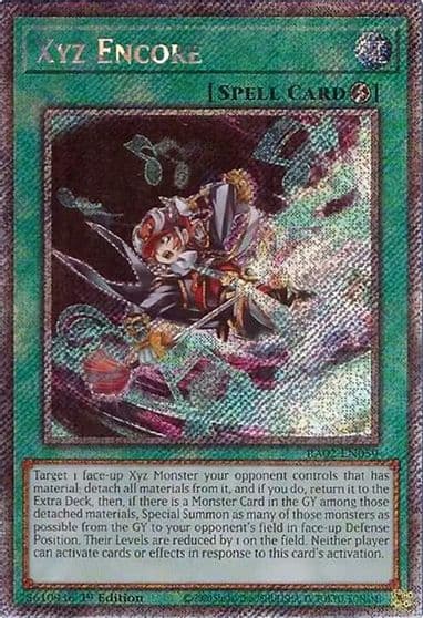 Xyz Encore Platinum Secret Rare 25th Anniversary Rarity Collection II Yu-Gi-Oh! card