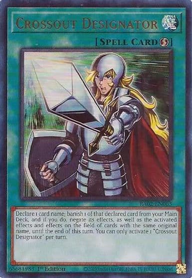 Crossout Designator UR 25th Anniversary Rarity Collection II Yu-Gi-Oh! card