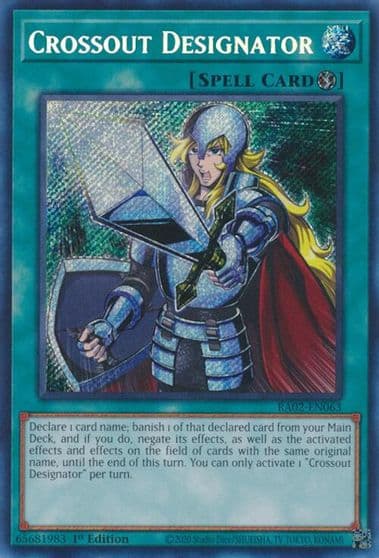 Crossout Designator Secret Rare 25th Anniversary Rarity Collection II Yu-Gi-Oh! card