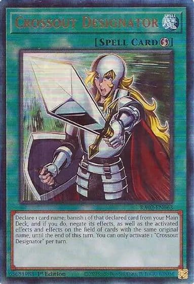 Crossout Designator PUR 25th Anniversary Rarity Collection II Yu-Gi-Oh! card