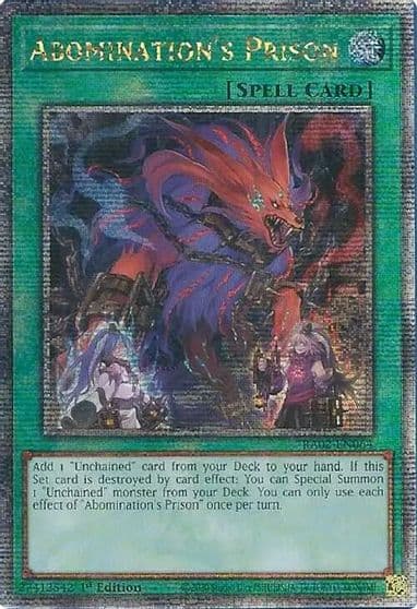 Abominations Prison Quarter Century Secret Rare 25th Anniversary Rarity Collection II Yu-Gi-Oh! card