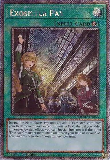 Exosister Pax Platinum Secret Rare 25th Anniversary Rarity Collection II Yu-Gi-Oh! card