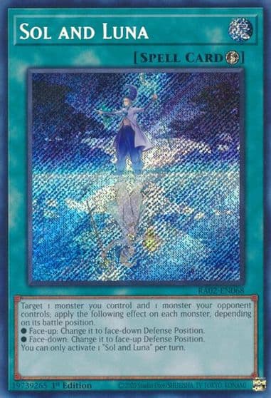 Sol and Luna Secret Rare 25th Anniversary Rarity Collection II Yu-Gi-Oh! card