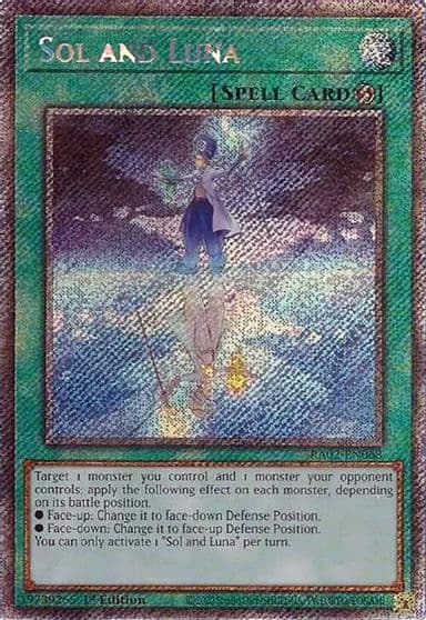 Sol and Luna Platinum Secret Rare 25th Anniversary Rarity Collection II Yu-Gi-Oh! card