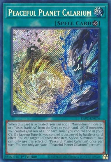 Peaceful Planet Calarium Secret Rare 25th Anniversary Rarity Collection II Yu-Gi-Oh! card