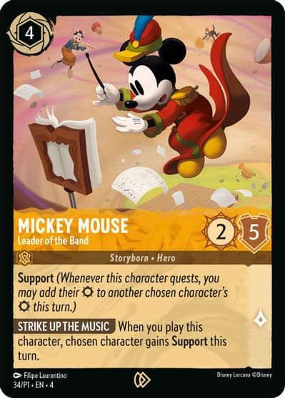 Mickey Mouse Leader of the Band Disney Lorcana Promo Cards Lorcana card