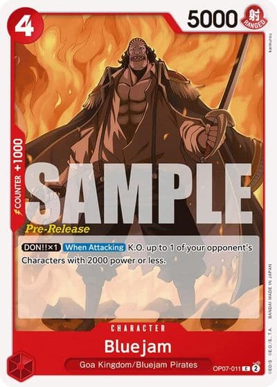 Bluejam 500 Years in the Future Pre-Release Cards One Piece card