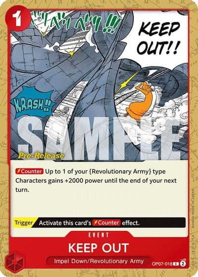 Keep Out 500 Years in the Future Pre-Release Cards One Piece card