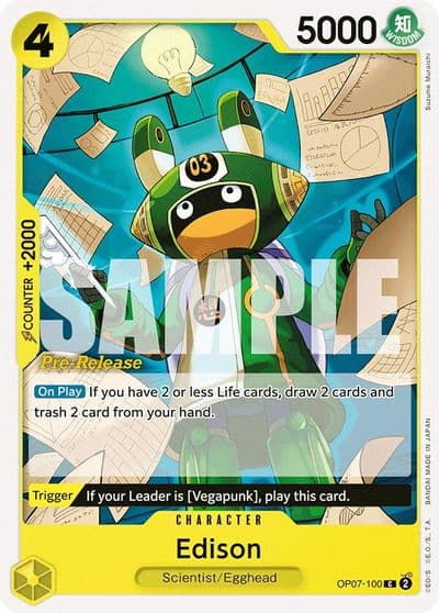 Edison 500 Years in the Future Pre-Release Cards One Piece card