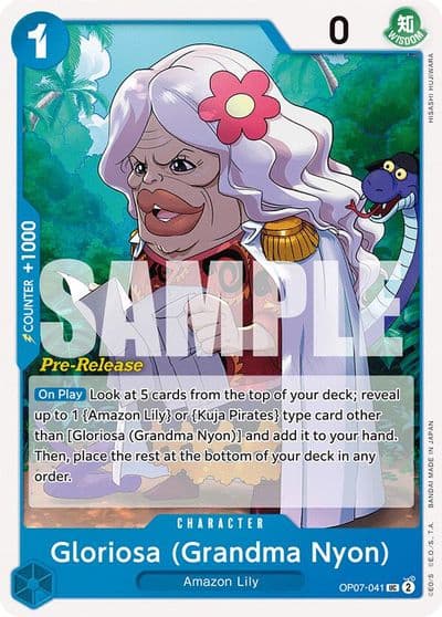 Gloriosa Grandma Nyon 500 Years in the Future Pre-Release Cards One Piece card