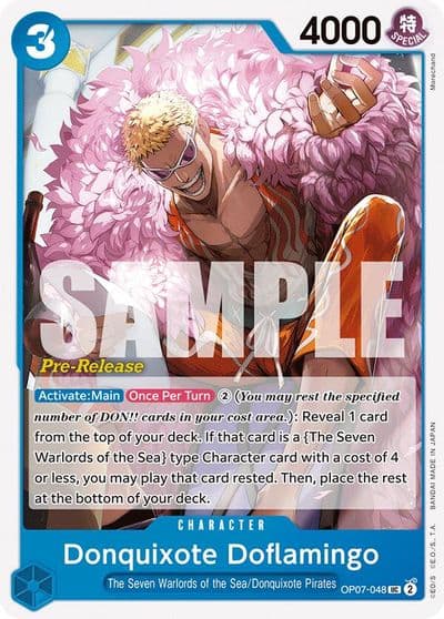 Donquixote Doflamingo 500 Years in the Future Pre-Release Cards One Piece card