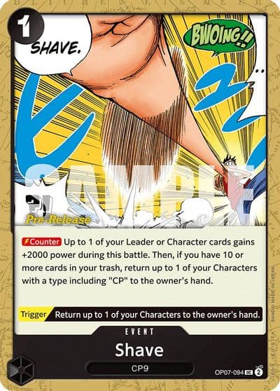 Shave 500 Years in the Future Pre-Release Cards One Piece card