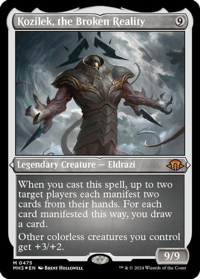Kozilek the Broken Reality Foil Etched Modern Horizons 3 Magic card
