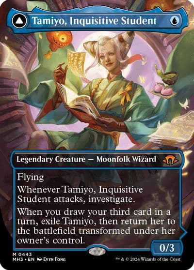 Tamiyo Inquisitive Student Borderless Modern Horizons 3 Magic card