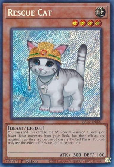 Rescue Cat Secret Rare 25th Anniversary Rarity Collection II Yu-Gi-Oh! card