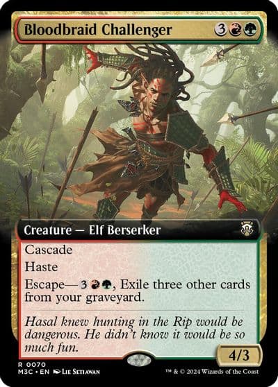 Bloodbraid Challenger Extended Art Ripple Foil Commander: Modern Horizons 3 Magic card