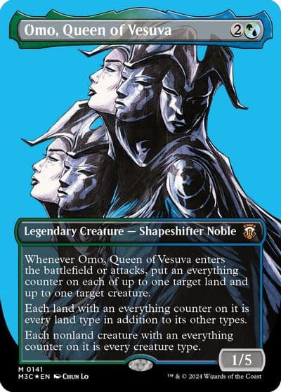 Omo Queen of Vesuva Borderless Ripple Foil Commander: Modern Horizons 3 Magic card