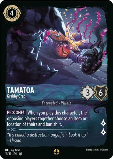 Tamatoa Grabby Crab Illumineer's Quest: Deep Trouble Lorcana card