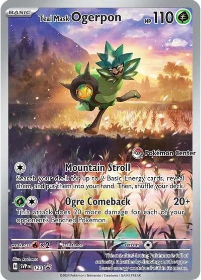 Teal Mask Ogerpon - 123 (Pokemon Center Exclusive) SV: Scarlet & Violet Promo Cards Pokemon card